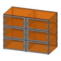 Amber Acrylic 6-Chamber Pass-Through Desiccator Cabinet (18in Depth)