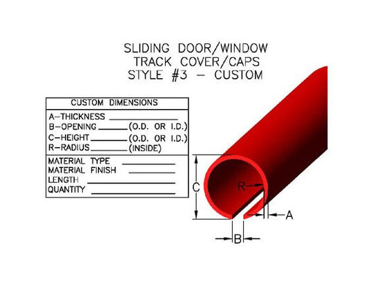 Custom Sliding Door/Window Track Covers/Caps - Style #3 - Image 1