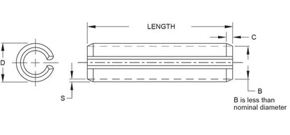 ISO 8752 Slotted Spring Pin - 4.5x24mm, Nickel Stainless Steel - Image 2