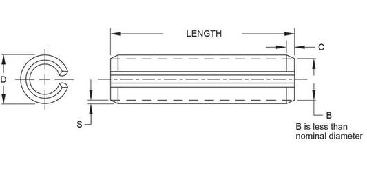 ISO 8752 Slotted Spring Pin 2.5x26mm High Carbon Steel - Image 2