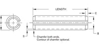 SPIROL .125 x .937 Slotted Spring Pin, Chrome Stainless Steel