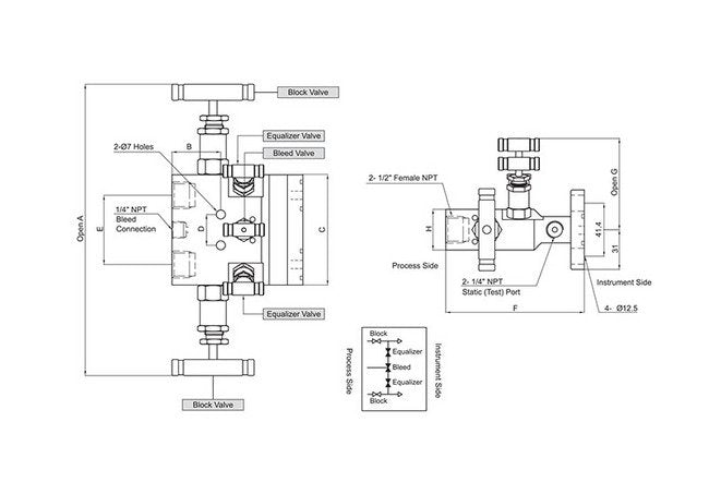 SM5V Series Instrumentation Manifold Valve - Direct Mounting Horizontal Single Flange - Image 2