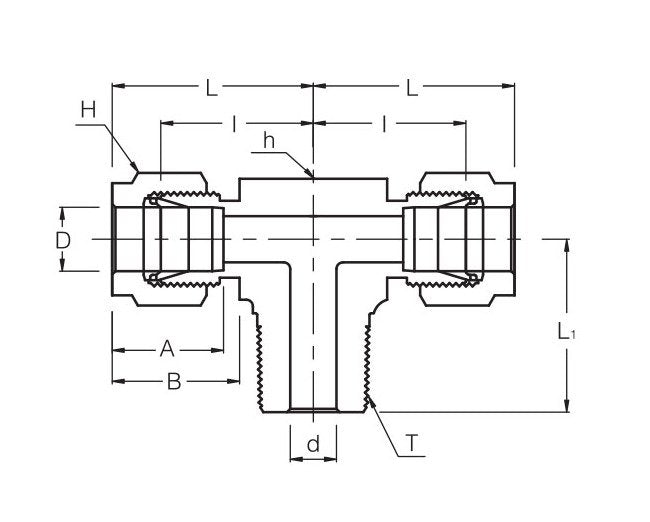 SMBTI Series 3/8in Tube OD Male Branch Tee Fitting - Image 2