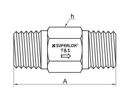 One-Piece Check Valve SOCV Series - 64.5mm Dimension A, 19.1mm Hex h - Image 2