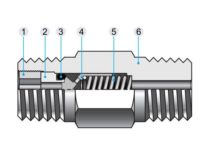 One-Piece Check Valve SOCV Series - 64.5mm Dimension A, 19.1mm Hex h - Image 3