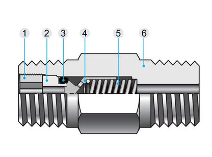 One-Piece Check Valve SOCV Series - 64.5mm Dimension A, 19.1mm Hex h - Image 3