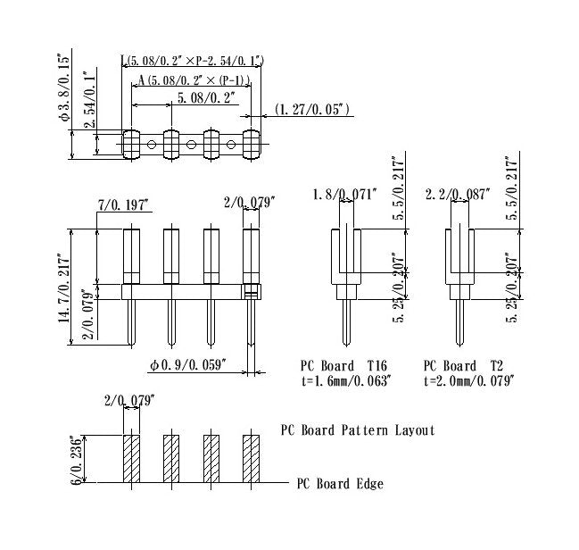5.08mm Pitch Low Outgassing Slit Pin for PC Board - JCC - Image 2