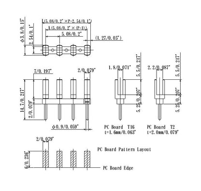 5.08mm Pitch Low Outgassing Slit Pin for PC Board - JCC - Image 2