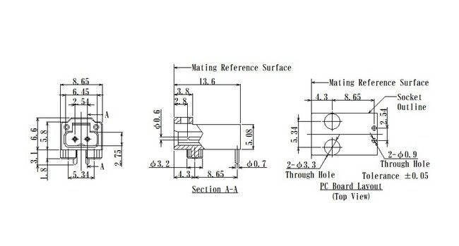 JCC LLC2 Series PC Board Mount Right Angle 2-Pole Latch Lock Connector - Image 2