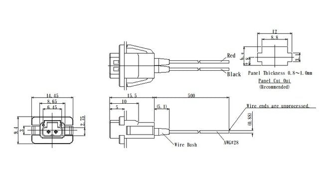 JCC LLC2 2-Pole Latch Lock Connector with 500mm Wire - Image 2