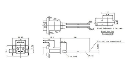 JCC LLC2 2-Pole Latch Lock Connector with 500mm Wire - Image 2