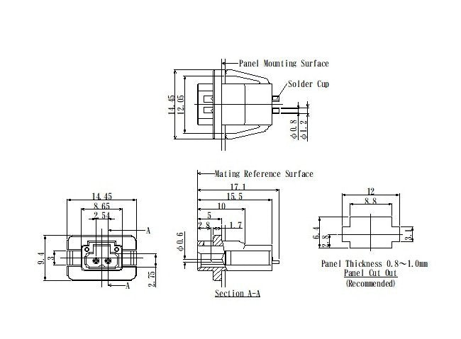 JCC LLC2 2-Pole Latch Lock Connector - Panel Mount - Image 2