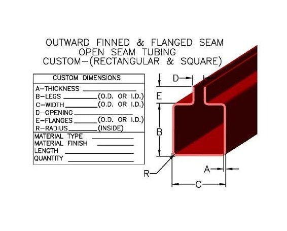 Custom Open Seam Tubing - Finned & Flanged (Rectangular & Square) - Image 1