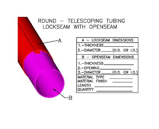 Telescopic Round Tubing with Lock Seam Mechanism - Image 1