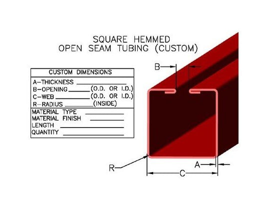 Custom Square Hemmed Open Seam Tubing - Image 1