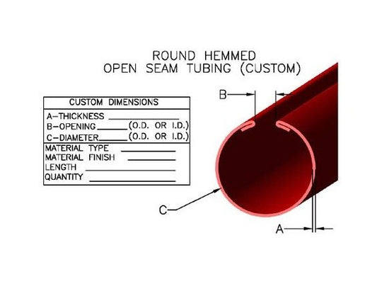 Custom Hemmed Open Seam Tubing - Image 1