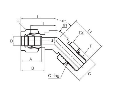 SPHMEI Series 18mm 45 Degree Positionable Male Elbow Connector - Image 2