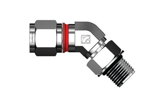 45-Degree Positionable Male Elbow Tube Connector - Image 1