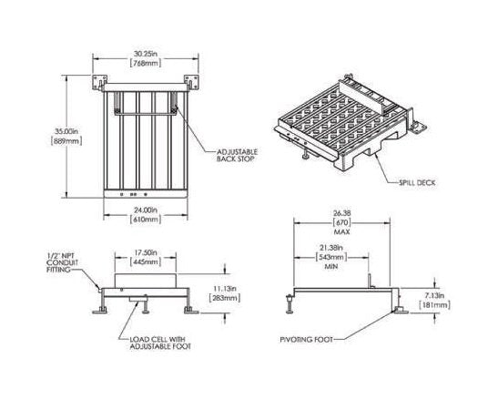 Scaletron™ Model 4042ECO-26x52™ Spill Containment Drum Scales - Image 2