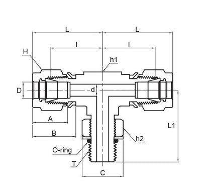 SPMBTI Series 1/4" Positionable Male Branch Tee Fitting - Image 2