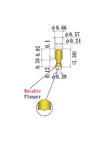 0.66mm Double Ended Barrel Plunger Probe Pin - Image 2