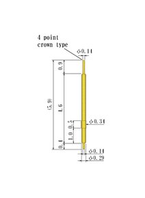 High Temperature Double Ended Probe Pin, Outer Diameter 0.34mm - Image 2