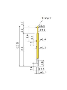 JCC Single Ended High Temperature Probe Pin - 2.0mm OD - Image 2