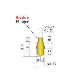 0.66mm Barrel Plunger Probe Pin - JCC Brand, High Temperature Reduced Crown Type - Image 2