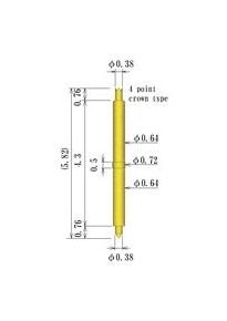 JCC Double Ended Spring Probe Pin, 0.70-0.99mm OD - Image 2