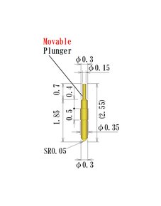 JCC 0.35mm Crown Type Barrel Plunger Probe Pin - Image 2