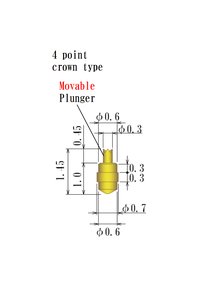JCC 0.7mm Outer Diameter Crown Barrel Plunger Probe Pin - Image 2