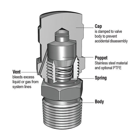 SPUV Series 1/8" FNPT Straight Type Purge Valve - Image 1