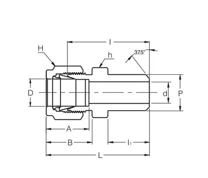 6mm Tube to 1/4mm Male Pipe Weld Connector Fitting - SPWCI Series - Image 2