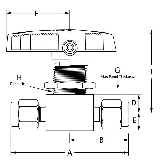 SSP Corp. EB Series 2-way Encapsulated Ball Valves - 316 SS, 1/16'' Duolok Fitting - Image 2