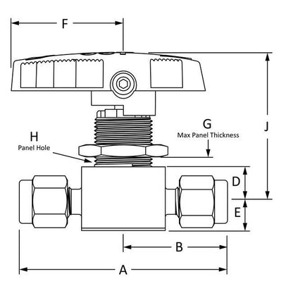 SSP Corp. EB Series 2-way Encapsulated Ball Valves - 316 SS, 1/16'' Duolok Fitting - Image 2