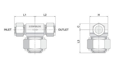 STF Series Micron Tee Filter 4.4mm Orifice, 1/8" FNPT Inlet - Image 2
