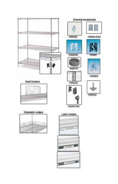 Metro Super Erecta Shelving - Metroseal 3 Wire Shelves with Microban, 18x60 - Image 1
