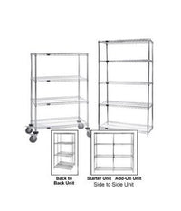 Heavy-Duty Chrome Wire Shelving Kit - 74" H, 4 Shelves