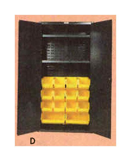 Heavy-Duty 14 Bin/2 Shelf Cabinet - Image 1