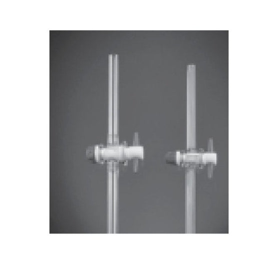 1:5 PTFE Straight Through Capillary Stopcock - 1.5 Key Bore, 8mm Sidearm - Image 1