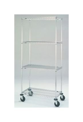Super Erecta Chrome Wire Cart with Stem Casters - Image 1