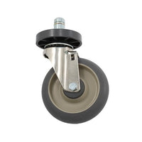 Resilient Rubber Stem Casters (5 in, Rigid, 200 lb Load Rating)