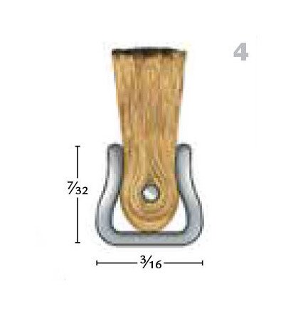Crimped Brass Strip Brush with Stainless Steel Backing - #4 Size - Image 2