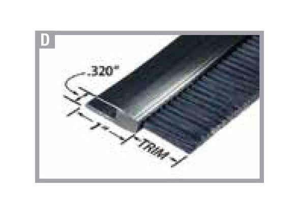 Tanis® 1 Inch Crimped Black Nylon Strip Brush - Image 1