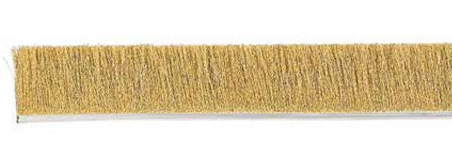 Tanis® Metal Back Strip Brush, 4" x 72" Crimped Brass Fill/Stainless Steel - Image 1