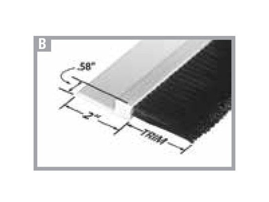 Tanis® 2in Trim, 36in Length Black Nylon H-Profile PVC Strip Brush - Image 1