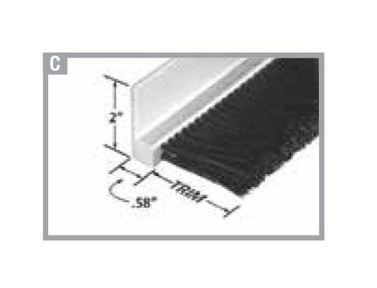 Tanis® 2-Inch Trim Length 3-Row 72-Inch PVC Strip Brush - Image 1