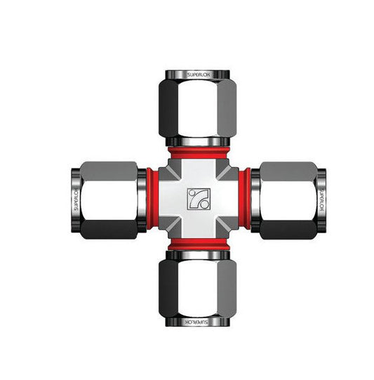 SUCI 1/4in Tube OD Union Cross Fitting - Image 1