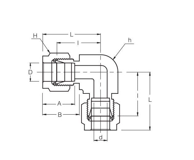 3/4 Inch Tube Union Elbow - SUEI Series - Image 2