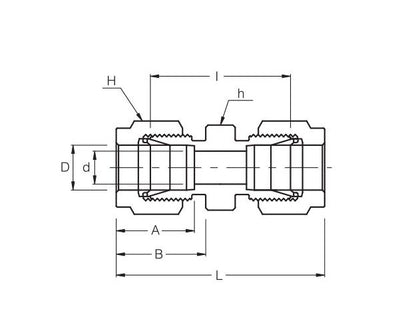 SUI Series 3/8 Tube Union Connector - Image 2